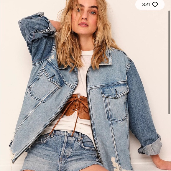 Free People Blue Jean Jacket - Picture 1 of 12